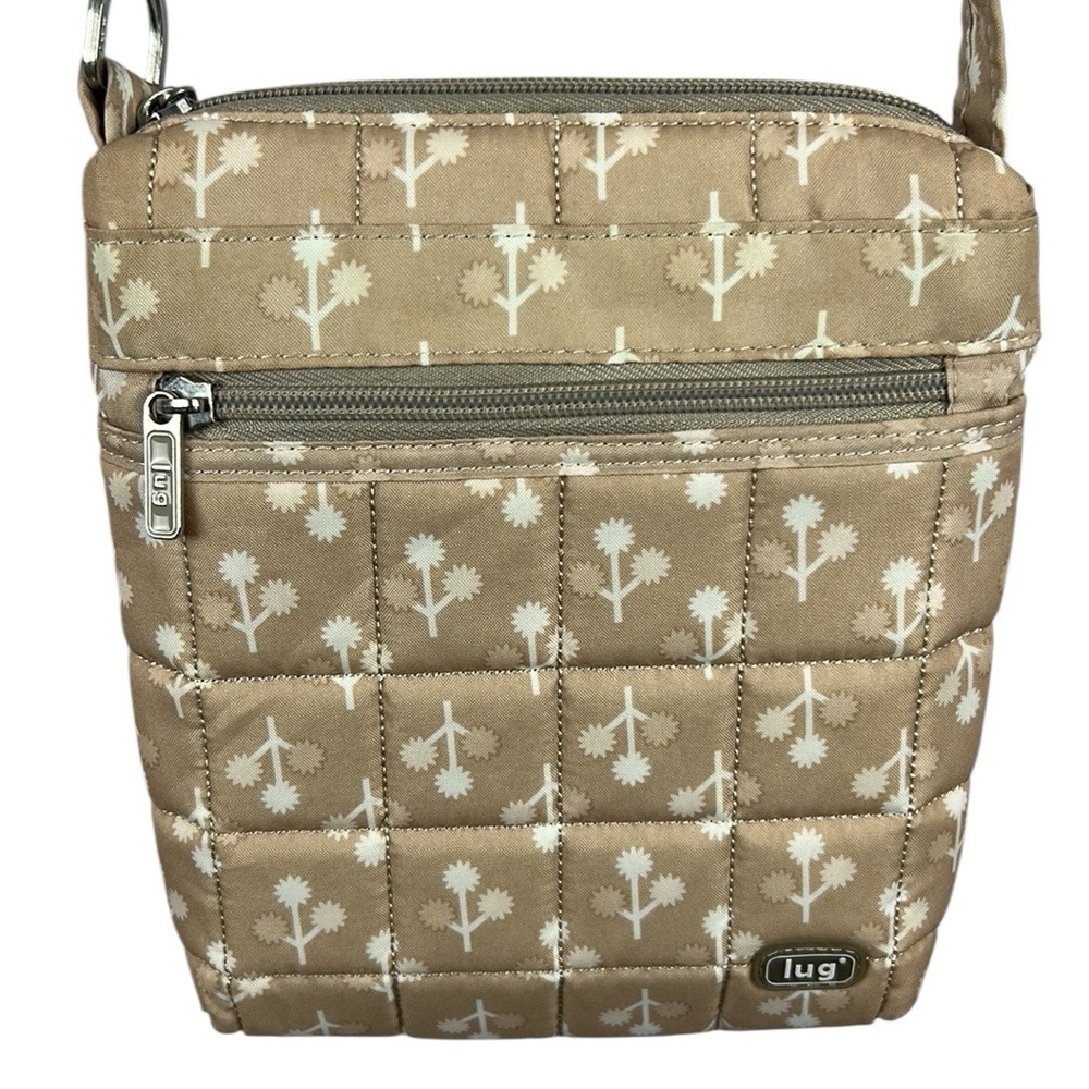 Lug Skipper Casual Travel Shoulder Pouch Orchard Print Crossbody Bag Sand Taupe